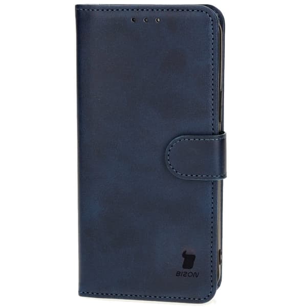 Bizon-etui med lomme til iPhone 13 Pro Max, marineblå