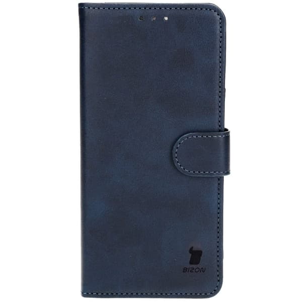 Bizon-etui med lomme til iPhone 13 Pro Max, marineblå