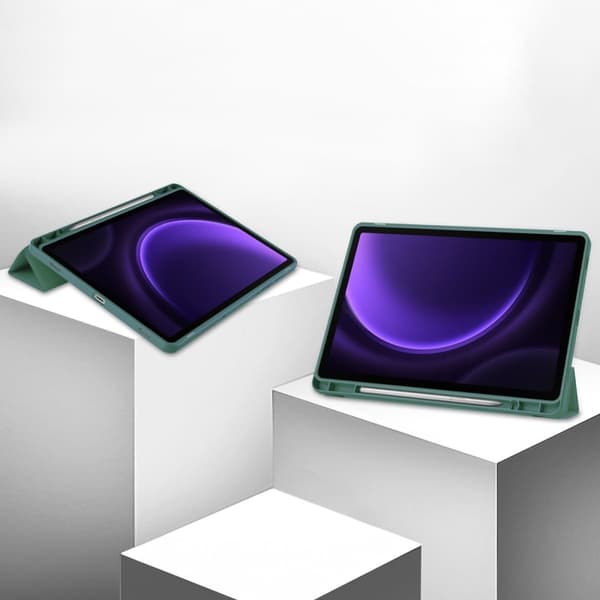 Bizon Case Tab Lizard-skal för Galaxy Tab S9 / S9 FE, mörkgrön