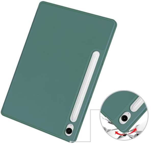 Bizon Case Tab Lizard-skal för Galaxy Tab S9 / S9 FE, mörkgrön