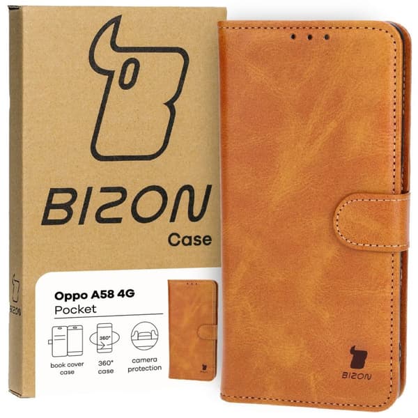 Bizon-kotelotasku Oppo A58 4G:lle, ruskea