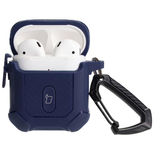 Bizon-etui til hovedtelefoner med Armor-funktion til Apple Airpods 1/2, marineblå