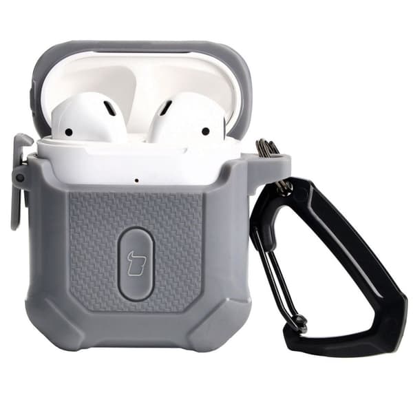 Bizon kuulokesuojus Apple Airpods 1/2 -kuulokkeille, harmaa