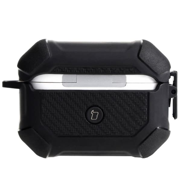 Bizon-fodral till hörlurar, Armor för Airpods Pro 2, svart