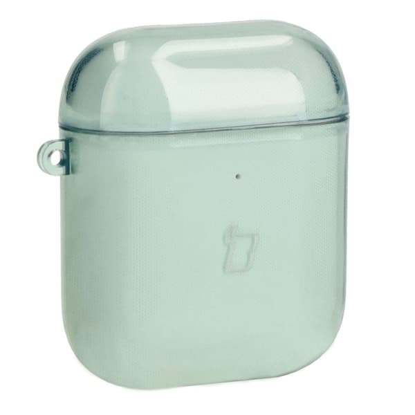 Bizon-fodral till hörlurar, genomskinligt för Airpods 1/2, transparent grönt