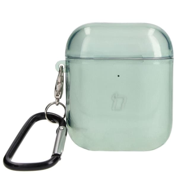 Bizon-fodral till hörlurar, genomskinligt för Airpods 1/2, transparent grönt