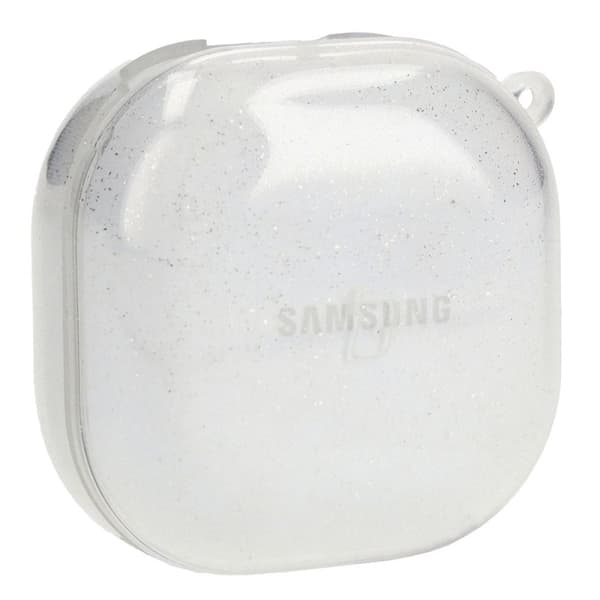 Bizon-etui til hovedtelefoner, gennemsigtig til Galaxy Buds Live / Pro / Buds2 / Buds2 Pro / Buds FE, gennemsigtig - glitter