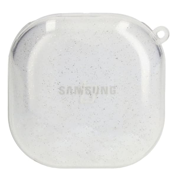 Bizon-etui til hovedtelefoner, gennemsigtig til Galaxy Buds Live / Pro / Buds2 / Buds2 Pro / Buds FE, gennemsigtig - glitter