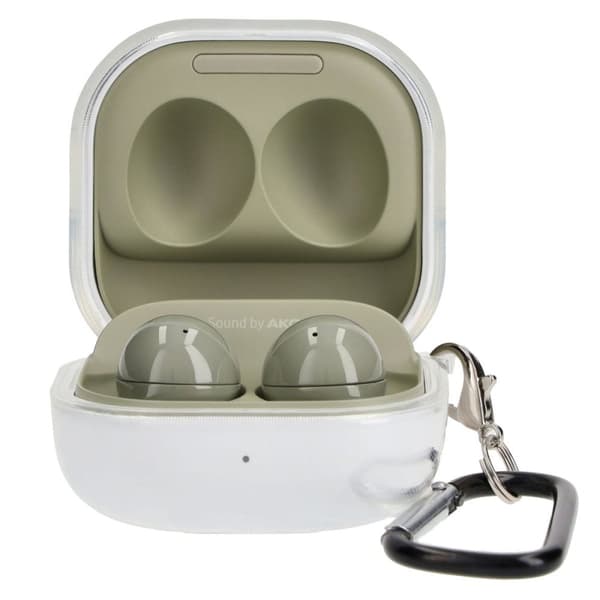 Bizon-fodral för hörlurar, genomskinligt för Galaxy Buds Live / Pro / Buds2 / Buds2 Pro / Buds FE, transparent