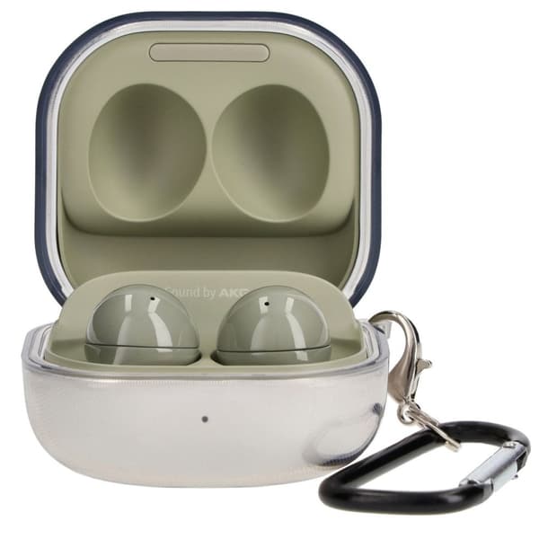 Bizon Kuulokesuojus, kirkas, Galaxy Buds Live / Pro / Buds2 / Buds2 Pro / Buds FE -kuulokkeille, läpinäkyvä-musta