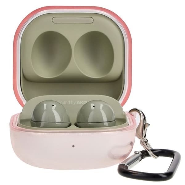 Bizon Kuulokesuojus, kirkas, Galaxy Buds Live / Pro / Buds2 / Buds2 Pro / Buds FE -kuulokkeille, läpinäkyvä pinkki