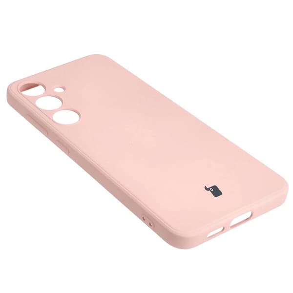 Bizon Silicone Sq -suojakuori Galaxy S24 Plus -puhelimelle, vaaleanpunainen