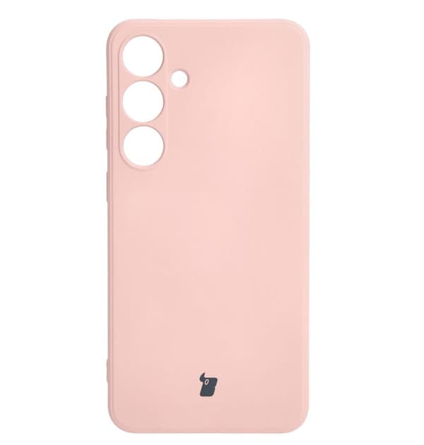 Bizon Silicone Sq -suojakuori Galaxy S24 Plus -puhelimelle, vaaleanpunainen