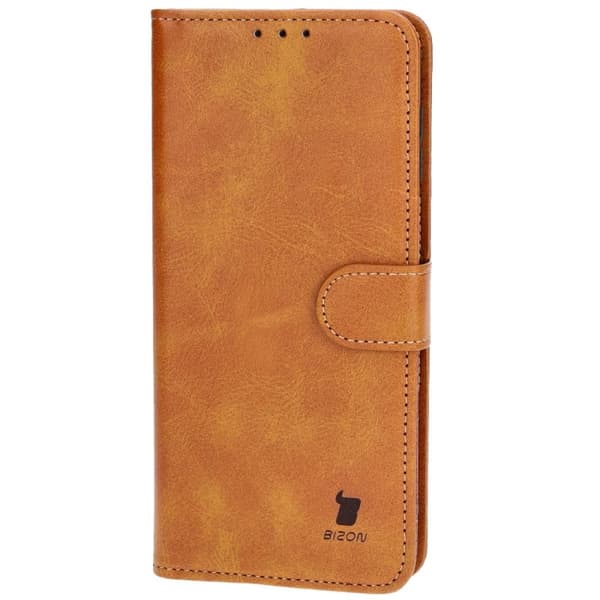 Bizon Case Pocket Flipfodral till Motorola Moto G14, Brun