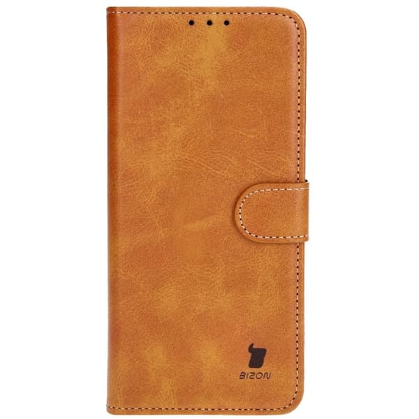 Bizon Case Pocket Flipfodral till Motorola Moto G14, Brun