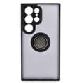 Miniatyrbillede 2 af 5: Bizon Case Hybrid Ring Fingerring Cover til Galaxy S24 Ultra, Røgfarvet med Sort Ramme