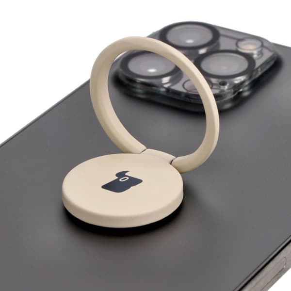 Bizon Accessories Ring Skildpadde Finger Holder Universal, Beige