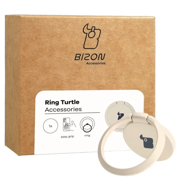Bizon Accessories Ring Skildpadde Finger Holder Universal, Beige