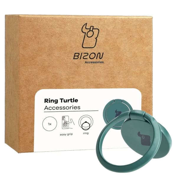 Bizon Accessories Ringsköldpadda Fingerhållare Universal, Mörkgrön