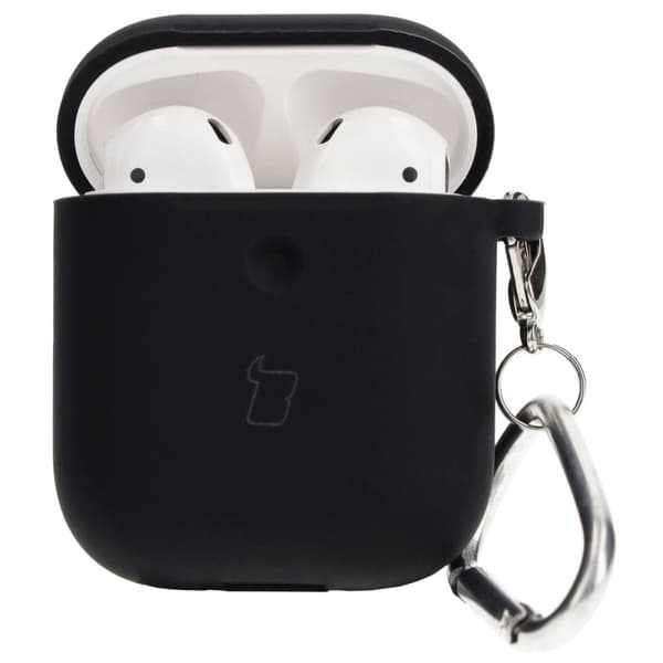 Bizon-fodral till hörlurar i silikon för AirPods 1/2, svart