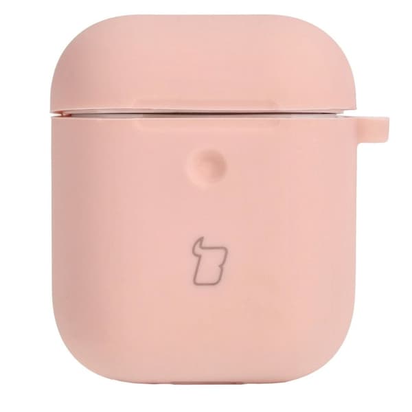 Bizon-fodral till hörlurar i silikon för AirPods 1/2, ljusrosa