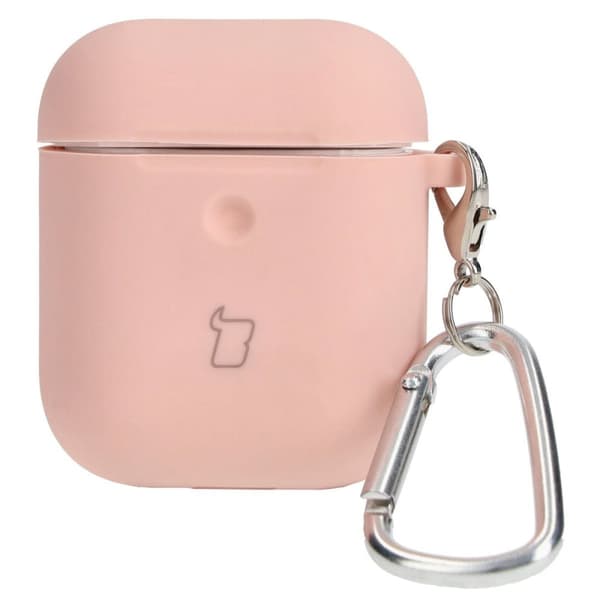 Bizon-fodral till hörlurar i silikon för AirPods 1/2, ljusrosa