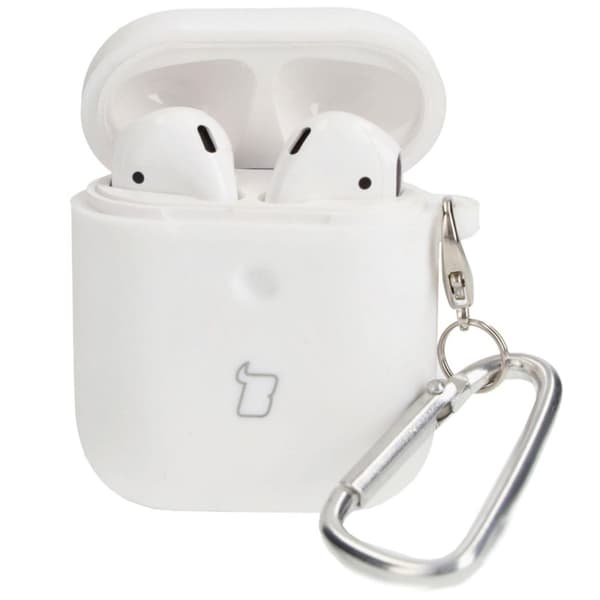 Bizon Kuulokesuojus Silikoni AirPods 1/2 -kuulokkeille, valkoinen
