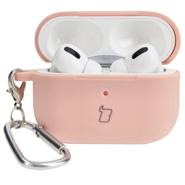 Bizon-skal till hörlurar i silikon för AirPods Pro 2, ljusrosa
