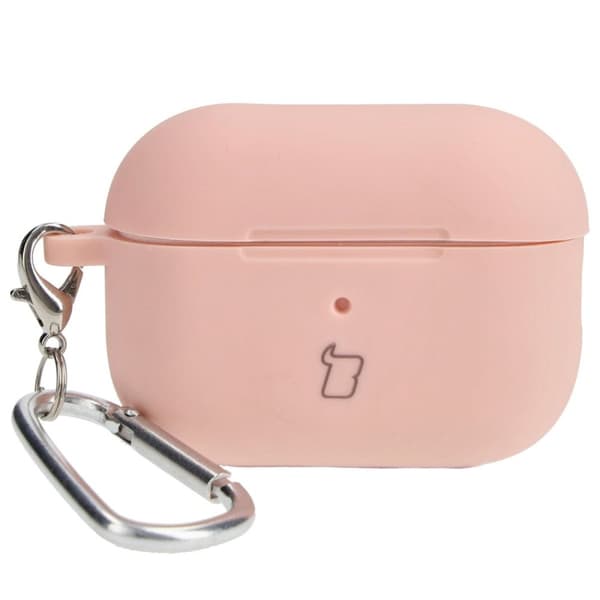 Bizon-skal till hörlurar i silikon för AirPods Pro 2, ljusrosa