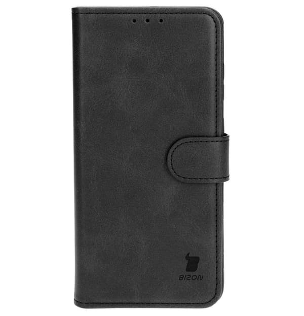 Bizon Case Pocket Flip Cover til Galaxy S25 Plus / S24 Plus, Sort