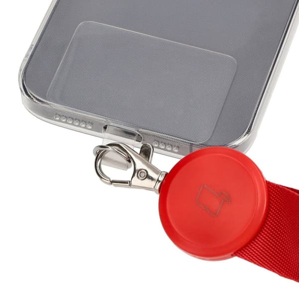 Bizon Accessories -puhelinhihna sudenkorento-hihnalla, punainen