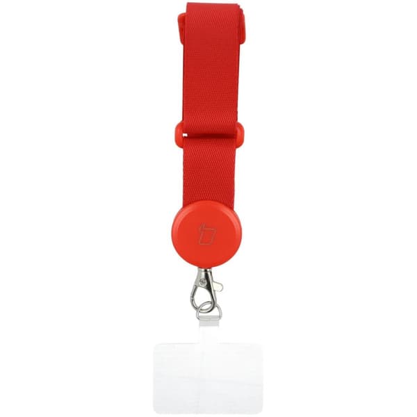 Bizon Accessories -puhelinhihna sudenkorento-hihnalla, punainen