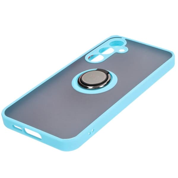 Bizon Case Hybrid Sormussuojakuori Galaxy A55 5G:lle, savunpunainen ja vaaleansininen kehys