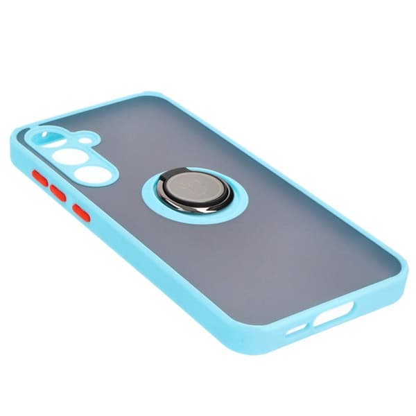 Bizon Case Hybrid Sormussuojakuori Galaxy A55 5G:lle, savunpunainen ja vaaleansininen kehys