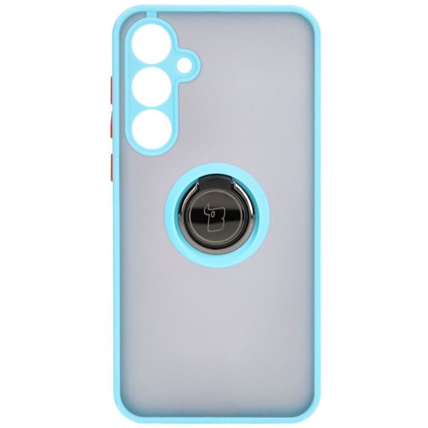 Bizon Case Hybrid Sormussuojakuori Galaxy A55 5G:lle, savunpunainen ja vaaleansininen kehys
