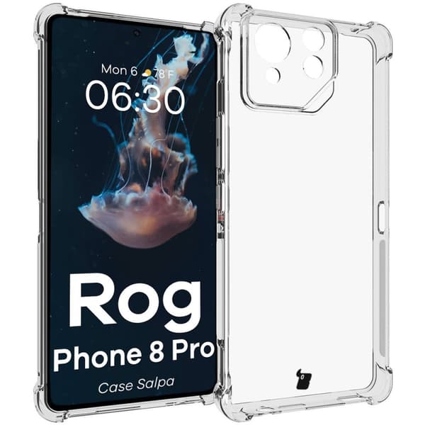 Bizon Case Salpa Fleksibelt Etui til Asus ROG Phone 8 Pro, Gennemsigtig