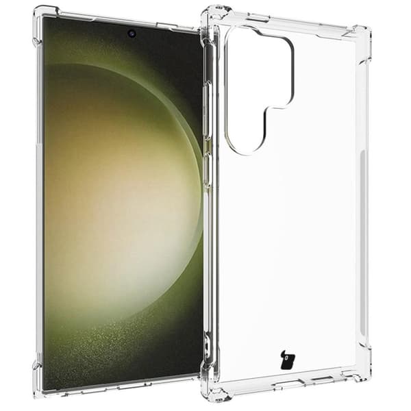 Etui + 2x Bizon-etui Clear Pack glas til Galaxy S24 Ultra, gennemsigtig