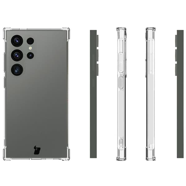 Etui + 2x Bizon-etui Clear Pack glas til Galaxy S24 Ultra, gennemsigtig