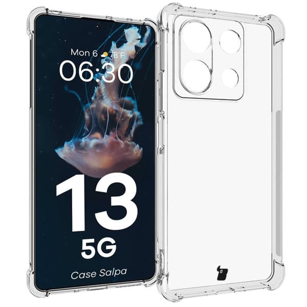 Bizon Case Salpa fleksibelt cover til Xiaomi Redmi Note 13 5G, gennemsigtig