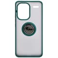 Miniatyrbillede 2 af 5: Bizon Case Hybrid Ring Fingerring Cover til Xiaomi Redmi Note 13 Pro+ 5G, Røgfarvet med Mørkegrøn Ramme