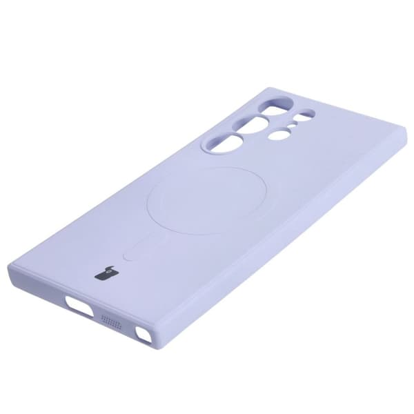 Bizon Case Silikone Magnetisk Sq cover til Galaxy S24 Ultra, lyselilla