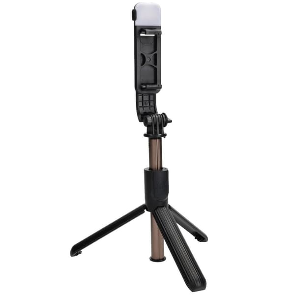 Selfiekeppi/kolmijalka lampulla ja kaukosäätimellä Bizon Accessories Selfie Lamp, musta