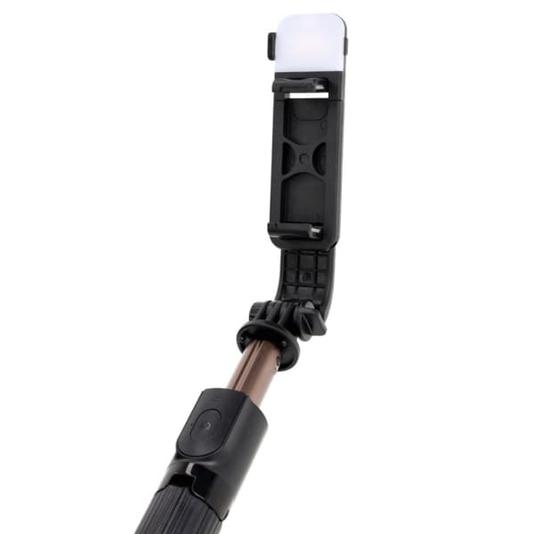 Selfiekeppi/kolmijalka lampulla ja kaukosäätimellä Bizon Accessories Selfie Lamp, musta