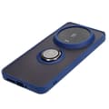 Miniatyrbillede 3 af 5: Bizon Case Hybrid Ring Fingerring Cover til Xiaomi 14 Ultra, Røgfarvet med Marineblå Ramme