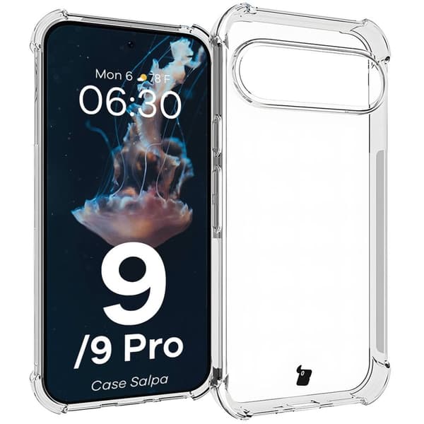 Bizon Case Salpa Flexibelt Skal för Google Pixel 9 / 9 Pro, Transparent