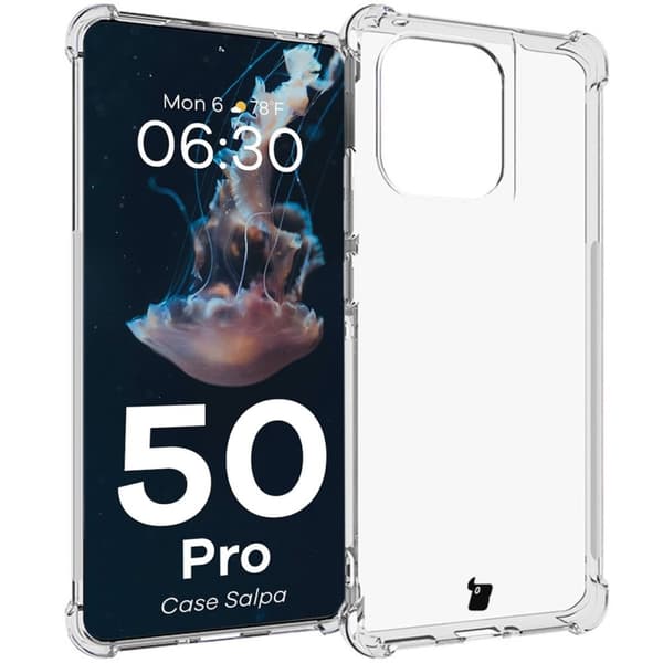 Bizon Case Salpa Flexibelt Skal för Motorola Edge 50 Pro, Transparent