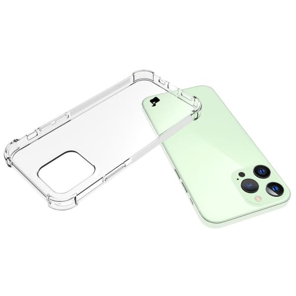 Bizon-kotelo + 2 lasia + linssi, läpinäkyvä iPhone 13 Prolle