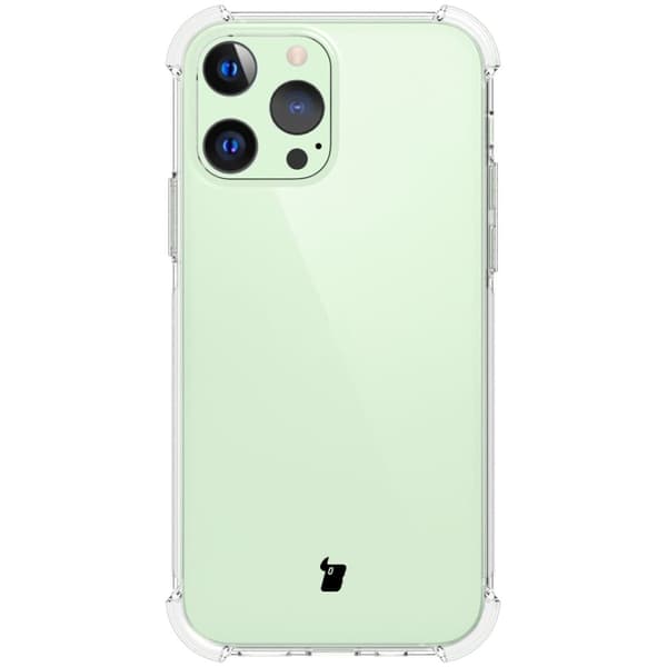 Bizon-kotelo + 2 lasia + linssi, läpinäkyvä iPhone 13 Prolle