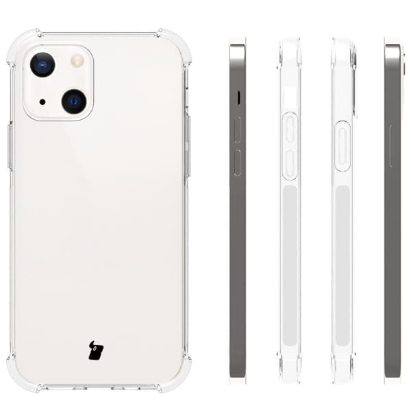 Skal + 2x glas + lins Bizon Case Clear Pack för iPhone 13, transparent