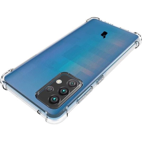 Skal + 2x glas + lins Bizon-skal Clear Pack för Galaxy A52s 5G, A52 5G/4G, transparent